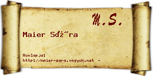 Maier Sára névjegykártya